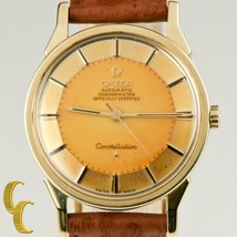 Omega Men&#39;s Pie-Pan Constellation Gold Cap Caliber 551 Automatic Watch Patina - £4,414.18 GBP