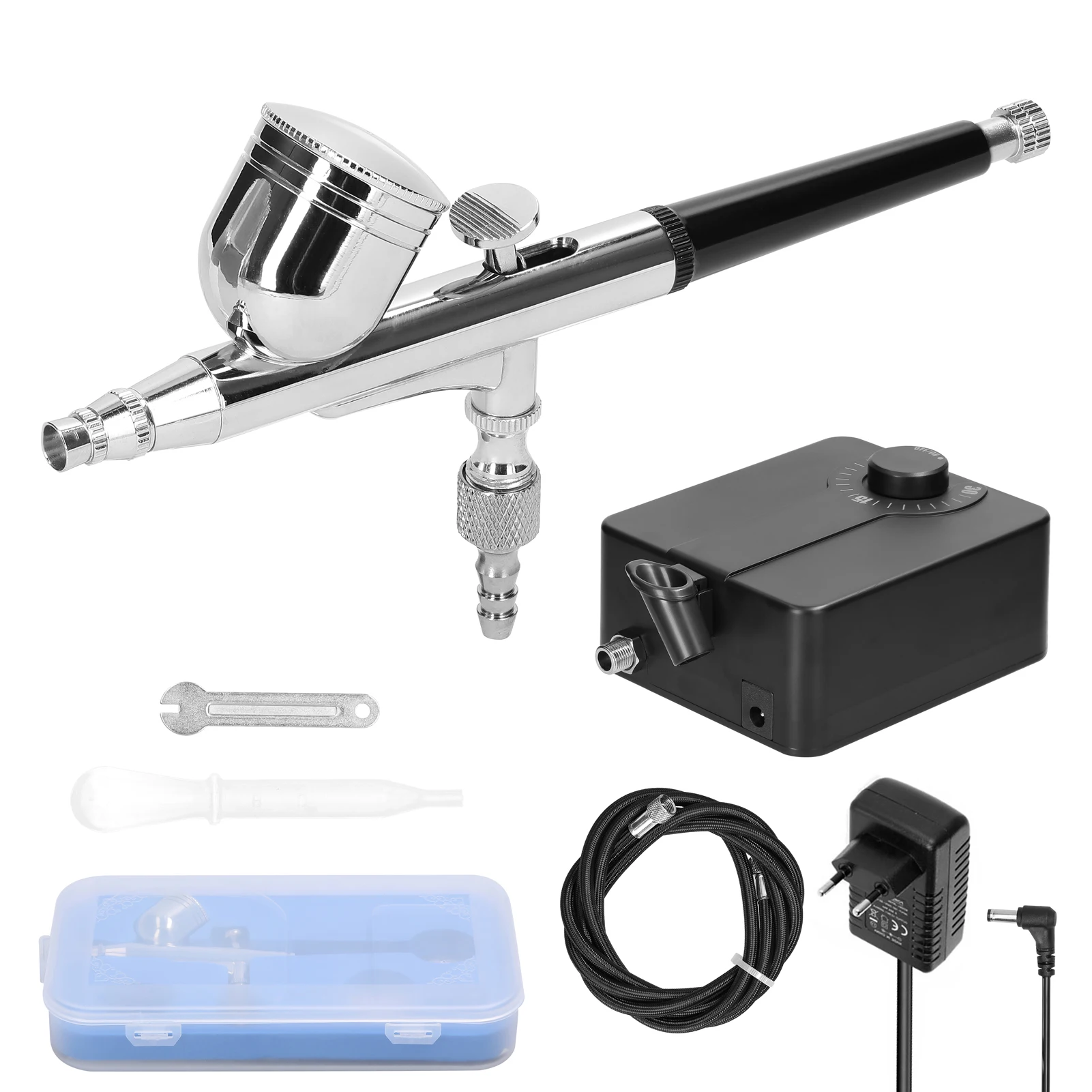 Gravity Feed Dual-Action Airbrush Spray  Kit Trigger Spray  for Art Craf... - $148.72