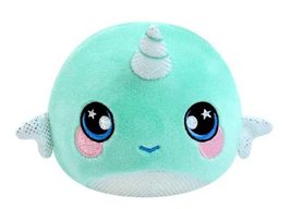 Licensed Velour Touch Collectible Round Plush 3.5 in. (Aqua Joy Narwhal) - £8.01 GBP