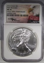 2016 Silver American Eagle 30th Anniversary NGC MS70 Coin AN810 - £110.65 GBP