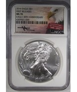 2016 Silver American Eagle 30th Anniversary NGC MS70 Coin AN810 - £109.51 GBP