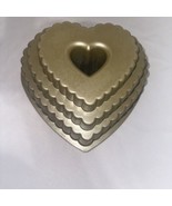 Coffee Tiered Heart Bundt Nonstick Cast Aluminum Pan 10.4&quot; L x 9.6&quot; W x ... - £35.87 GBP