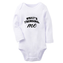 What&#39;s Trending Me Novelty Baby Bodysuits Newborn Romper Infant Long Jumpsuits - £8.60 GBP