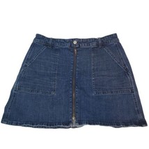 Madewell Skirt Womens 30 Blue A Line Pockets Stretch Short Zip Denim Dark Wash - £9.85 GBP
