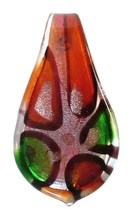 Acrylic or Art Glass Lampwork-esque Slide Pendant Bead Leaf Drop Earth Tone - £7.21 GBP