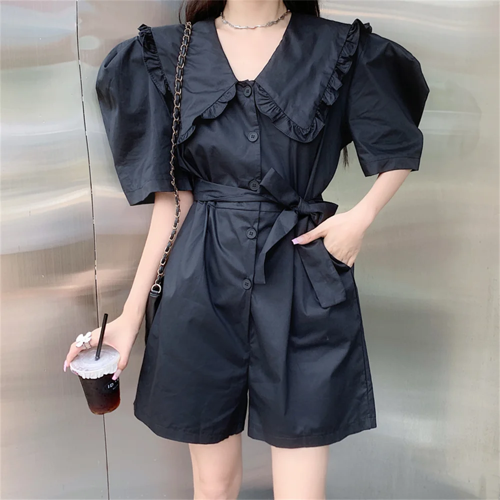  Kitty Stylish OL Rompers Women Close Waist Office Wear Solid Loose Chic... - £116.17 GBP