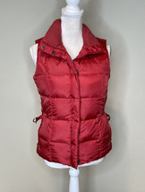 Eddie Bauer women’s goose down snap zip front vest size XS red P8 - £34.89 GBP