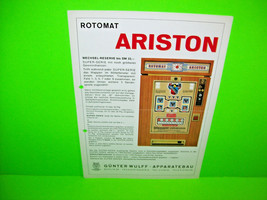 ROTOMAT Ariston Original Vintage German Text Slot Machine Promo Sales Flyer - £23.46 GBP