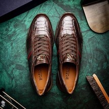 Brescia Snake and Classic Calfskin Fashion Sneaker Brown image 10