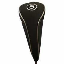 Black Golf Zipper Head Cover #5 Fairway Wood Metal Headcover Neoprene Tr... - $9.85