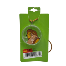 VINTAGE 1990&#39;s DISNEY THE LION KING SIMBA + NALA NECKLACE GLITTER WATER ... - $28.50