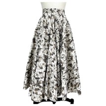VTG 50s Rockabilly Full Circle Skirt Black Gold Metallic Abstract Cotton... - $2,561.51 MXN