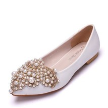String Bead Crystal Flats Shoes Women Shoes Pointed Toe Flats Shoes Spring Bead  - £40.43 GBP