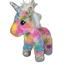 Build a Bear Workshop Rainbow Unicorn Plush Tie-Dye BAB Holographic 2021 12&quot; - £11.15 GBP