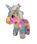 Build a Bear Workshop Rainbow Unicorn Plush Tie-Dye BAB Holographic 2021... - £10.84 GBP