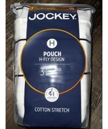 Jockey ~ 3 Pair Men&#39;s Full Rise Briefs Cotton Stretch White H-Pouch 2XL ... - $27.71