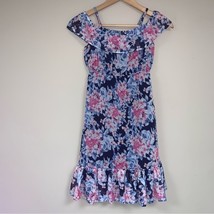 NWT Gymboree Floral Maxi Dress Girl’s 7 Flutter Blue White Pink Formal P... - $37.62