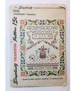 Vtg Simplicity Embroidery Transfer #7243 PENNSYLVANIA DUTCH SAMPLER Uncu... - £20.18 GBP