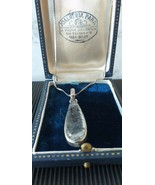 Vintage 1950-s Silver Tourmalined Quartz Pendant &amp; 20 Inch Chain 14.9 Gram - £118.19 GBP