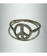 Peace Sign Symbol Ring Sterling Silver .925 Size 6 - $369.71 MXN