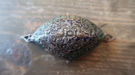 Antique Ornate Sterling Silver Enamel Cloisonne Bird Snuff Pill Betel Sp... - £370.14 GBP