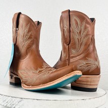 NEW Lane LEXINGTON Brown Cowboy Boots 7.5 Short Leather Western Ankle Snip Toe - £154.31 GBP