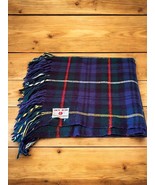 Vintage Troy Robe 100 % Wool Plaid Blue, Green, Red, White, Yellow Fring... - $659.14 MXN