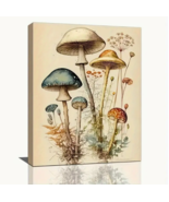 New Forest Mushrooms Mounted Canvas Print  Morel Shroom Boho Hippie Deco... - $29.05