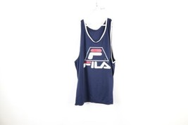 Vtg 90s Fila Mens XL Spell Out Big Logo Mesh Basketball Jersey Tank Top T-Shirt - £46.50 GBP