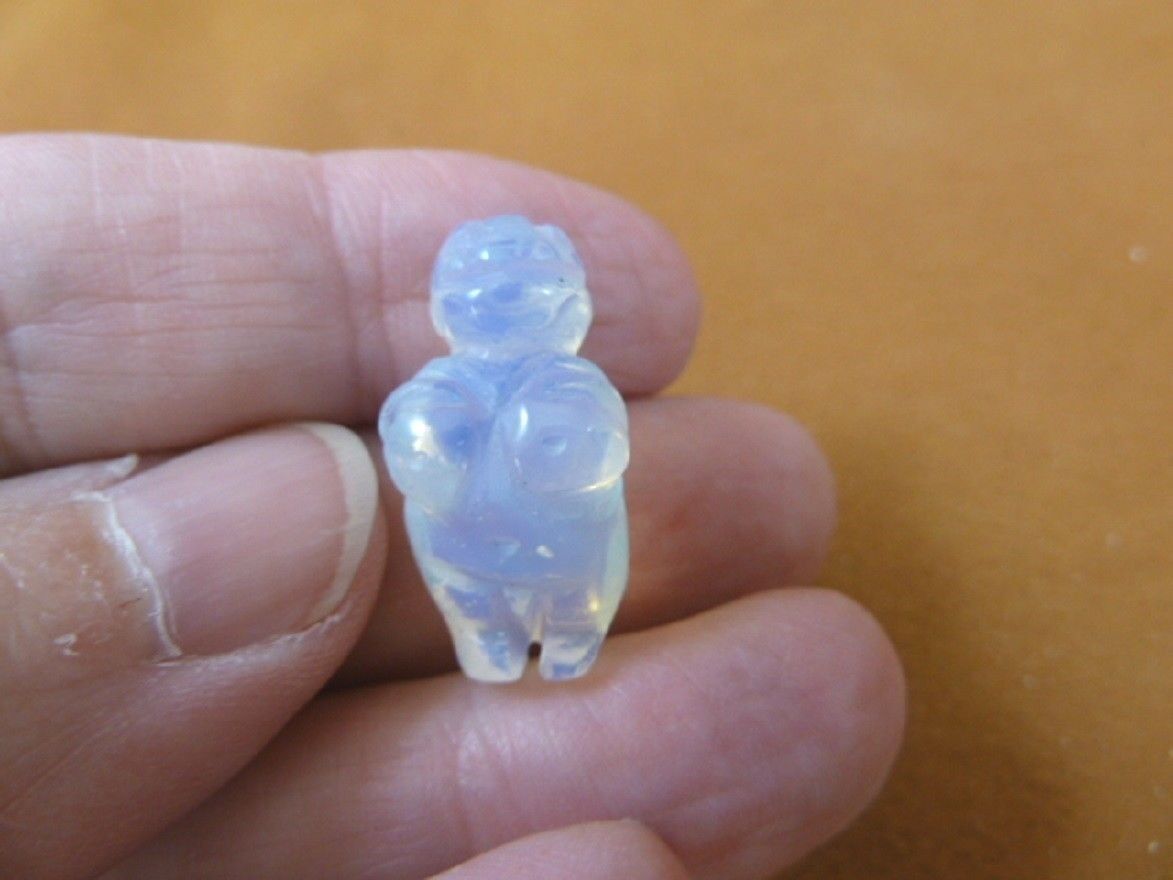 Y-VEN-504) 1&quot; White Opalite little Venus Woman goddess GEMSTONE carving ... - $8.59