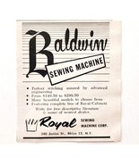 1957 Royal Baldwin Sewing Machine NYC Advertisement Crafts Sew Supply F7C - $27.45 CAD