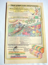 1979 Color Ad Fruit Stripe Gum Fruit Stripe Land With Train and Boat - £6.40 GBP