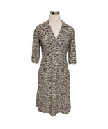 Jude Connally Dress Womens Small Tunic Cream Navy Blue Stretch Shift Wor... - $561.02 MXN