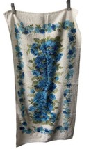 Cannon All Cotton Blue Floral Bath Towel 17.75 by 33 inches MCM Spots Vintage - £12.52 GBP