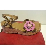 Arizona Jeans Girls Size 5 Leopard Print Cork Wedge Heel Sandals - Pink ... - £15.56 GBP