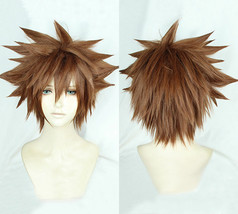 Kingdom Hearts III Sora Short Afro Pale Brown Cosplay Hair Wig + Wig Cap - $15.99