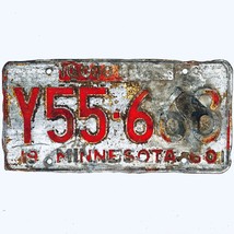 1960 United States Minnesota Lakes Passenger License Plate Y55-668 - $242.38 MXN
