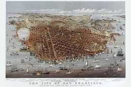 The City of San Francisco. Birds eye view from the bay looking south-west by Cur - $21.99+