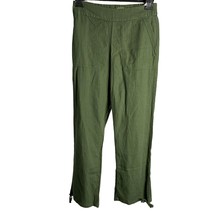 Naturals d&amp;co Linen Blend Pull On Pants XS Green Elastic Waist Pockets H... - $23.17
