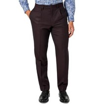 Tallia Mens Classic-Fit Wool Blend Suit Separate Pants in Wine-34Wx30L - £39.17 GBP