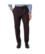 Tallia Mens Classic-Fit Wool Blend Suit Separate Pants in Wine-34Wx30L - £39.33 GBP