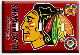 Chicago Blackhawks Hockey Triple Light Switch Wall Plate Game Boys Room Man Cave - £21.70 GBP