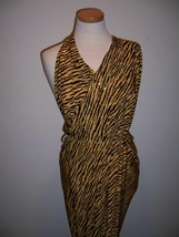 4yds Chic Sexy Slinky Glitzy Sequin Stretch Knit Gold Black Tiger Stripe - £63.94 GBP