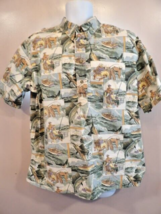 KAHALA Hawaiian Green Deep Sea Island Fishing Marlins Sailfish Shirt Siz... - £11.33 GBP