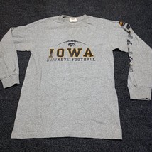 Vintage Iowa Hawkeye Football Shirt Adult Small Gray Cotton Exchange Long Sleeve - £21.74 GBP