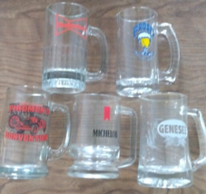 Lot of 5 Glass Collectible Beer Mugs Mint Condition, - £22.39 GBP