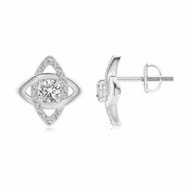 Authenticity Guarantee 
ANGARA Diamond Interlinked Marquise Frame Halo Stud E... - £1,399.17 GBP