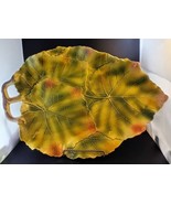 Very Large Autumn Leaf Tray Hand-Painted In Italy By Ancora #11429 21x15... - £173.46 GBP