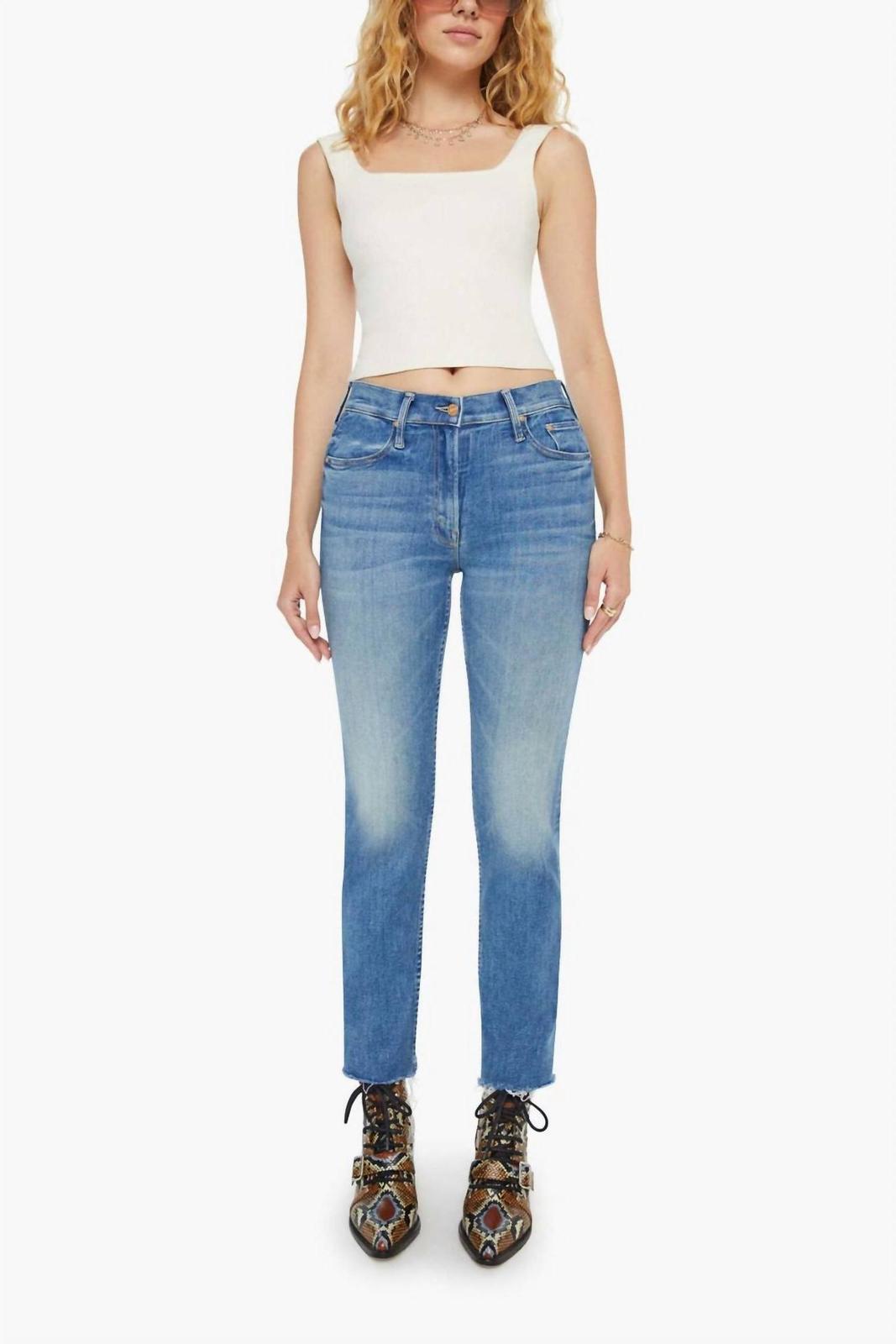Mother Mid Rise Rider Flood Fray Jean Size 25 - $162.36