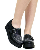 Wild Diva Elsa-03 Lounge Buckle Flatform Creeper Oxford Shoes, Blk/Wht, US 5.5 - £20.35 GBP